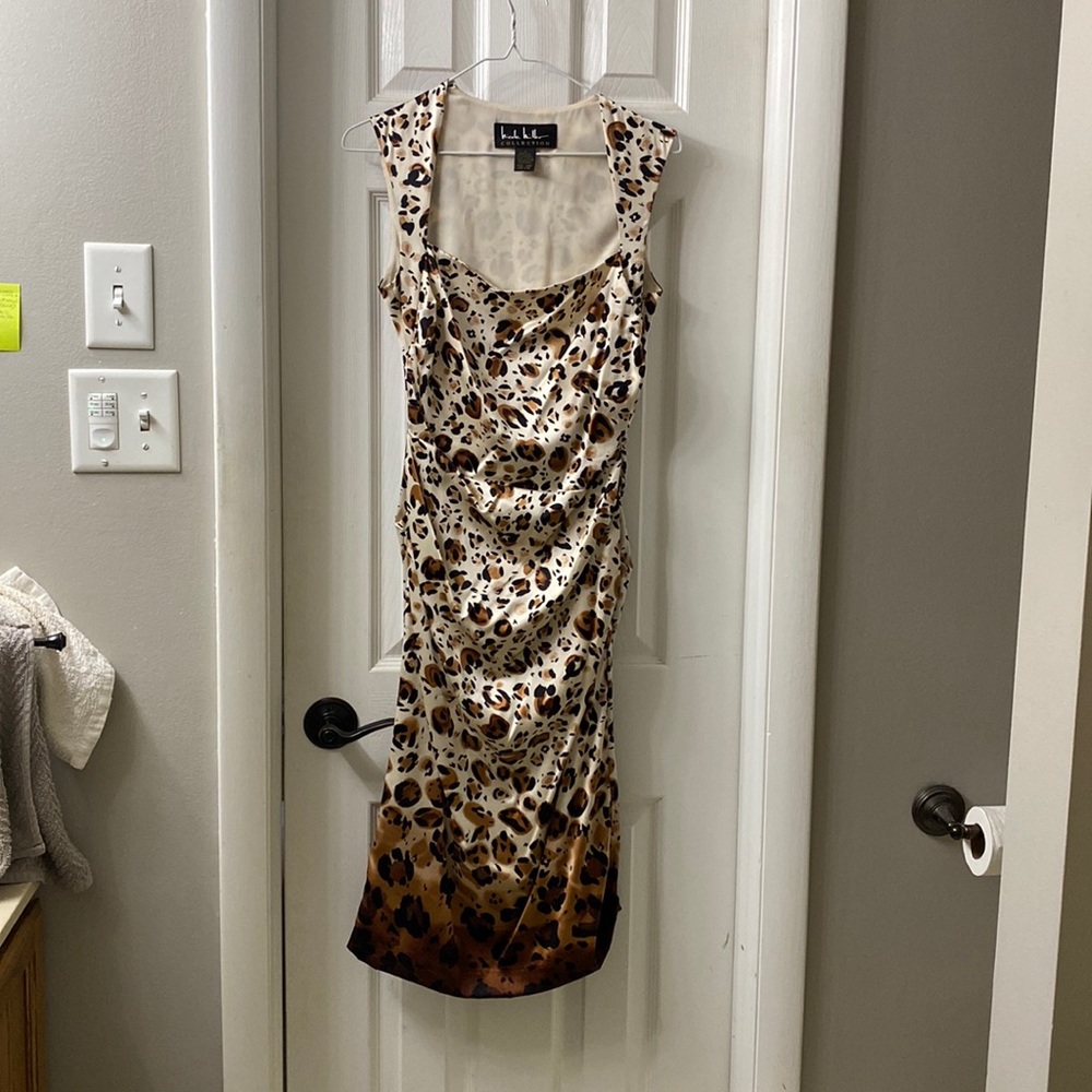 Nicole Miller Collection Size 4 Silk & Spandex abstract animal print dress